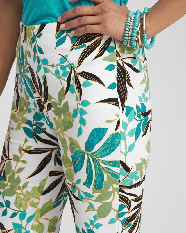 Juliet Palm Print Straight Cropped Pants - image 4